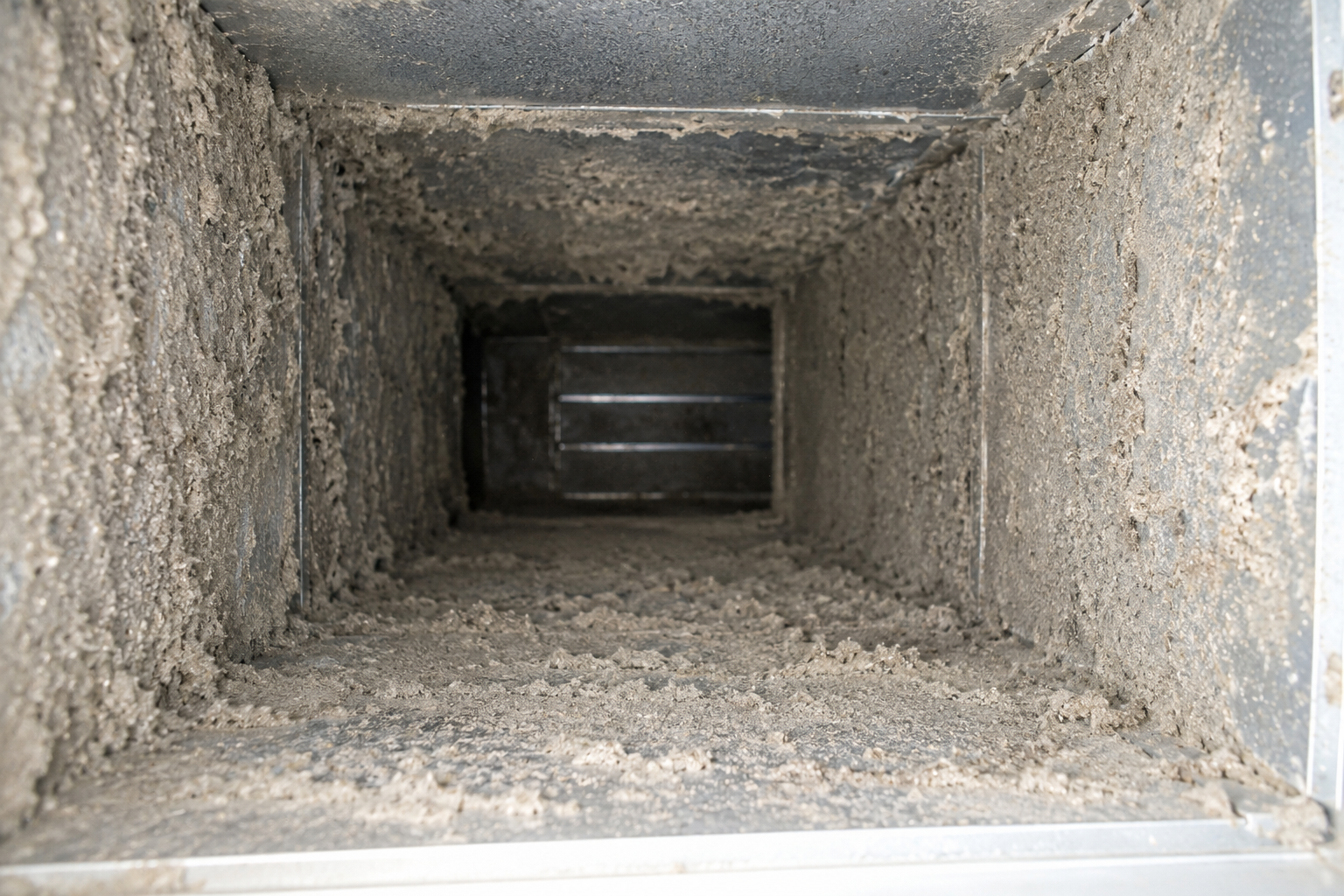 Air ducts before professional cleaning in Plano Texas