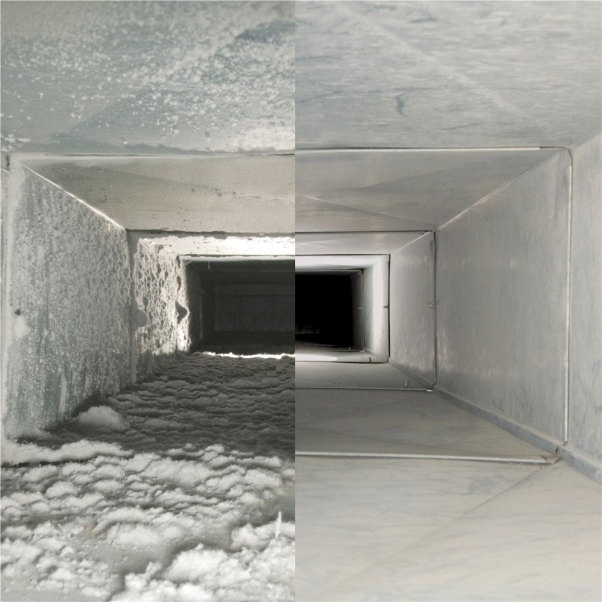 Fresh air ducts after professional cleaning