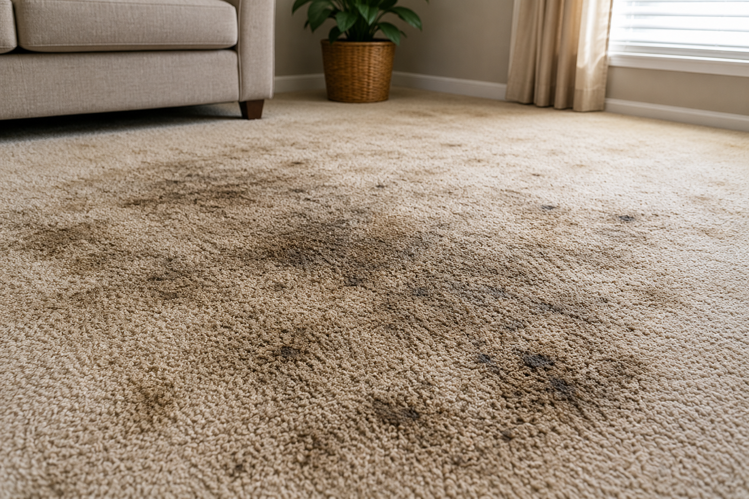Carpet before professional cleaning in Plano Texas