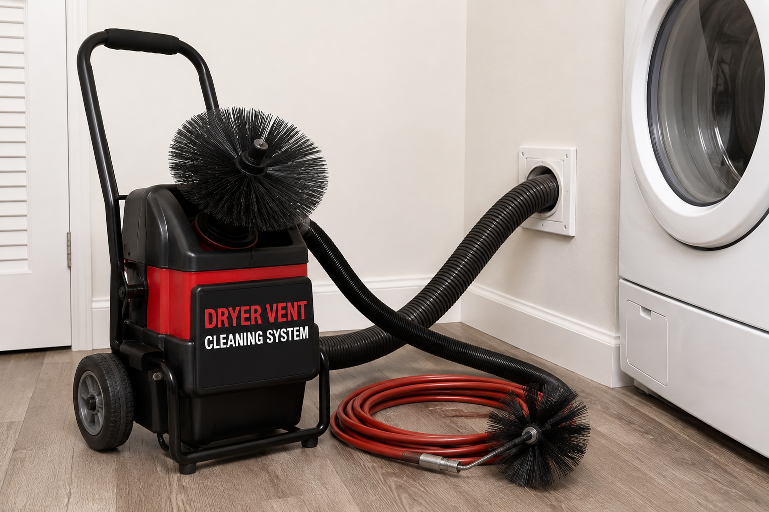 Portable dryer vent cleaning equipment