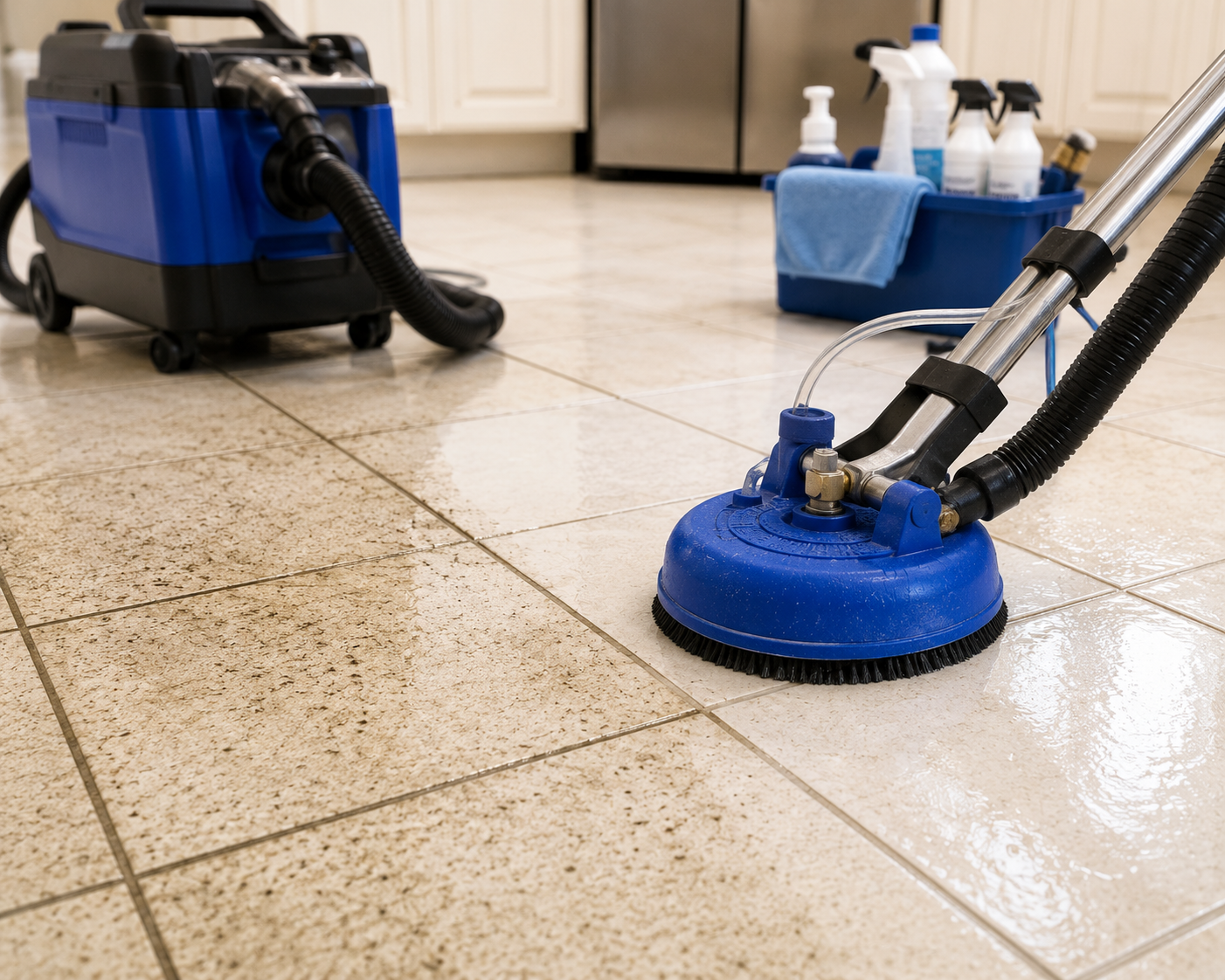 Professional Tile Grout Cleaning Plano TX experts inspecting tile and grout