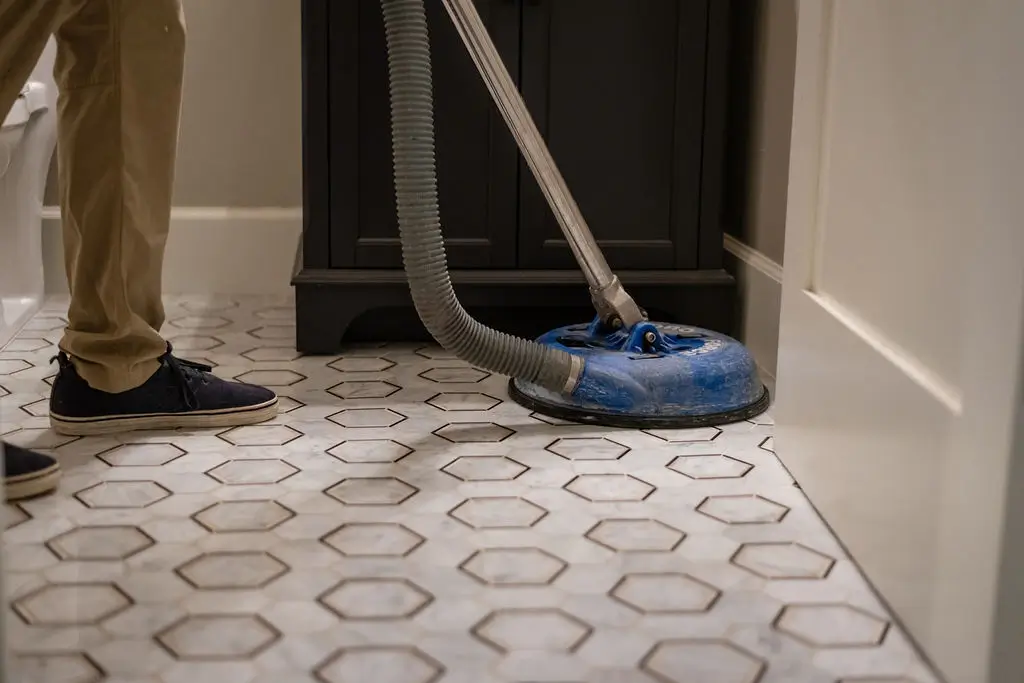 Professional tile and grout cleaning equipment